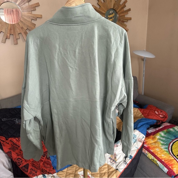 PINK Victoria's Secret Sage Mint Green Mock Neck Jacket Sweatshirt - Picture 7 of 8